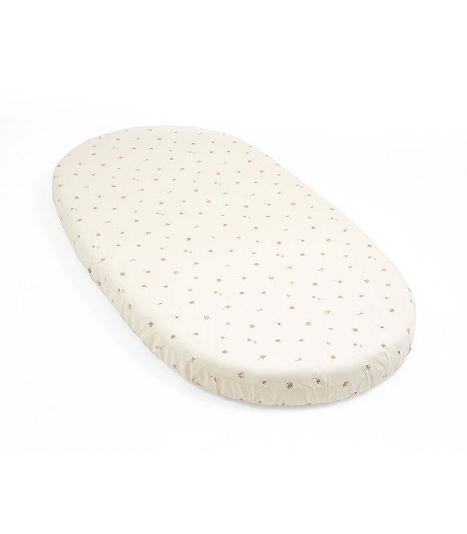 Stokke® Sleepi™ Bed Fitted Sheet, Flower Ecru. 